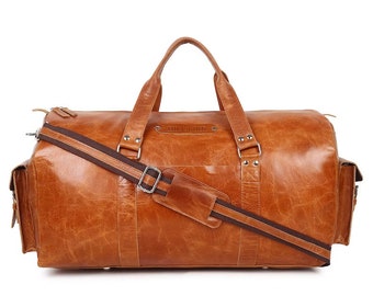 Leather Duffle Bag, Large Travel Bag, Mens Leather Weekend Bag, Personalized Outdoor Bag, Holdall Bag, Groomsmen Gift Bag