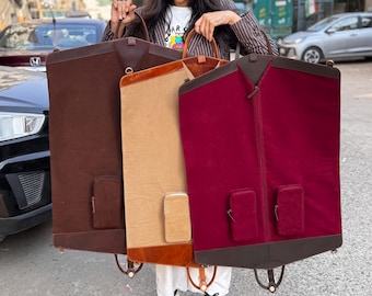 Full Grain Leather Garment Bag, Suit Carrier, Gentleman's Travel Companion, Gift