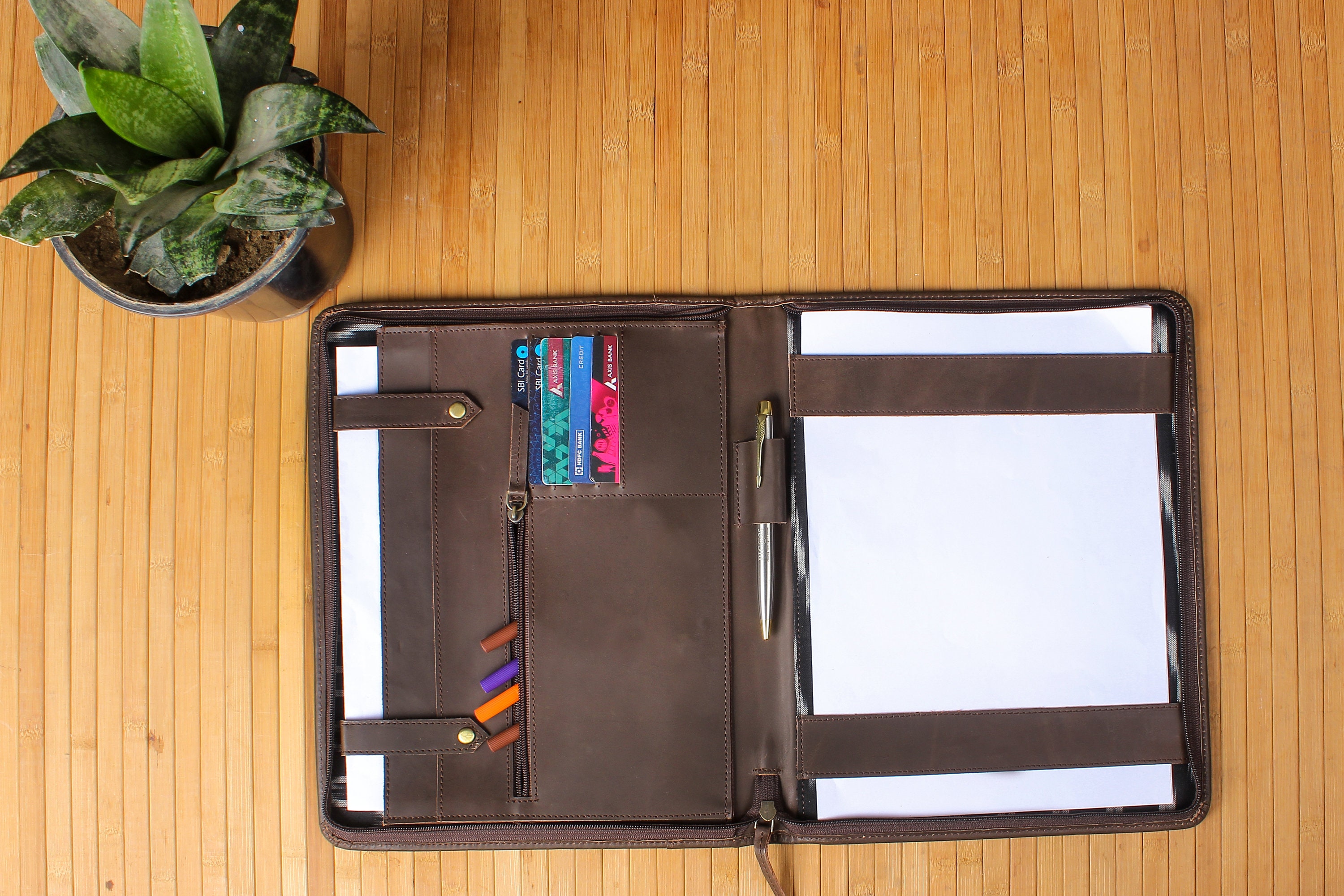 Zipper Leather portfolio a4 folder for men women unisex office Etsy