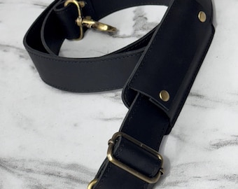 Handmade Leather Bag Strap Adjustable Replacement Shoulder Strap for Handbag Crossbody Duffel Messenger & Laptop Bags