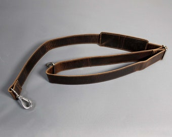 Leather Purse Strap, Brown Leather Replacement Strap, Adjustable and Detachable Long Leather Bag Strap