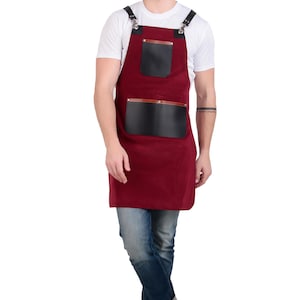 Personalized Leather Apron for Men & Women Handcrafted Customizable Perfect for BBQ Woodworking, baristas and Chefs