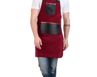 Personalized Leather Apron for Men & Women Handcrafted Customizable Perfect for BBQ Woodworking, baristas and Chefs