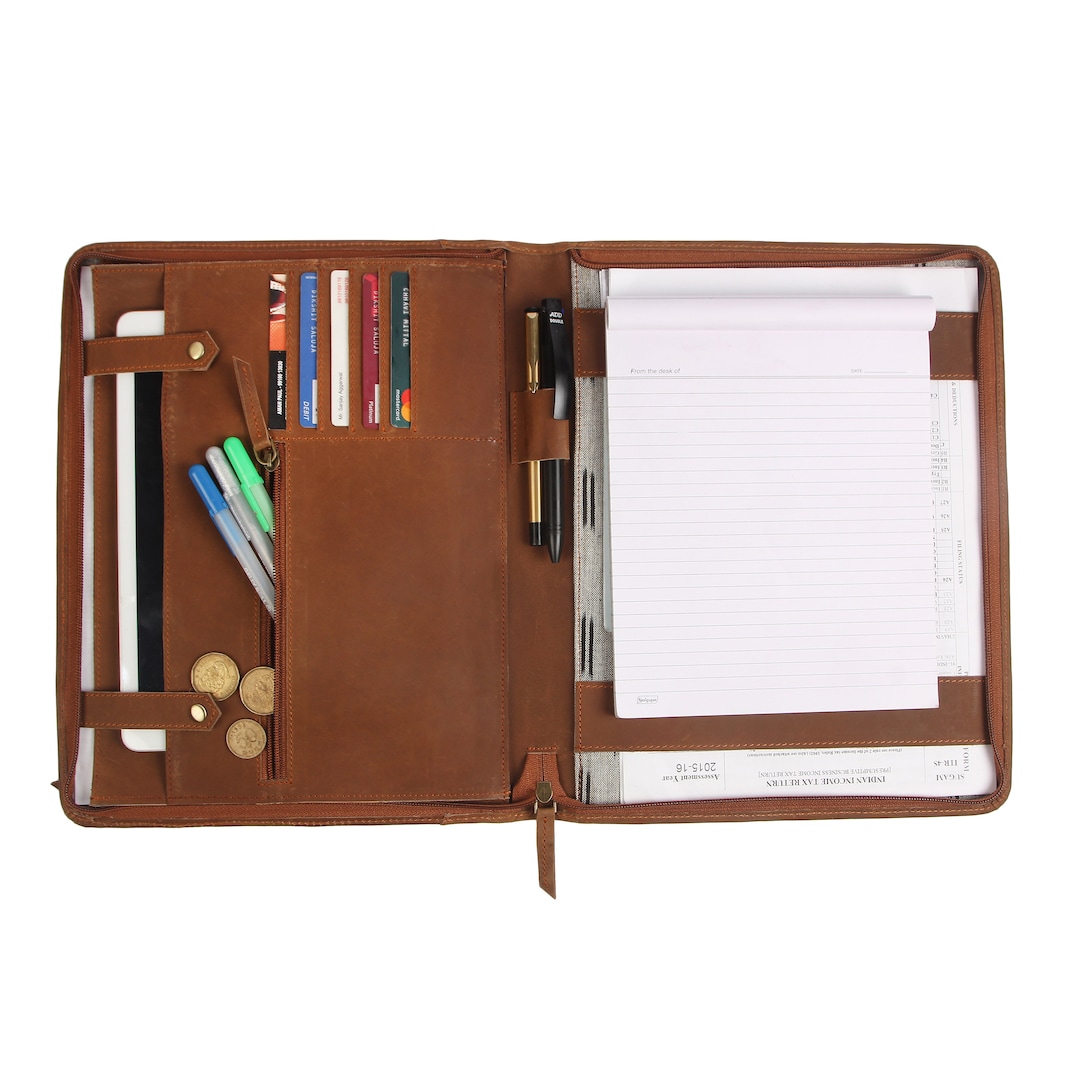 Personalized Leather Portfolio A4 Size Organizer Folders for Men ...