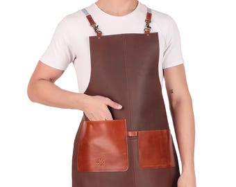 Delantal de cuero personalizado para hombre y mujer