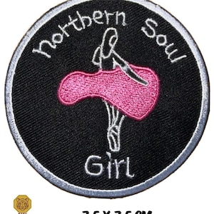 NORTHERN SOUL : GIRL (Black) - Embroidered Iron Sew On Patch Badge