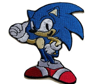 Sonic the Hedgehog Patch Iron Sew On T Shirt Jeans Video Game Embroidered Badge