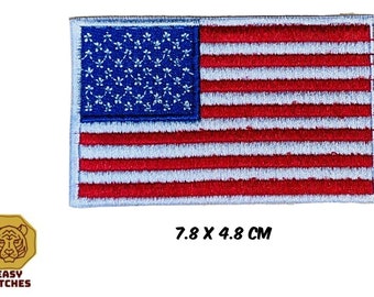 USA Flag Embroidered Iron / Sew On American Patch United States of America Badge