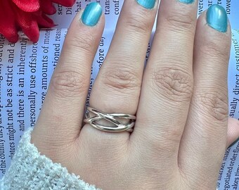 Chunky Silver Ring ,Silver Boho Ring , Adjustable Silver Ring , Dainty Ring, Open Ring , Rings for Woman, Gift For Her , Birthday Gift