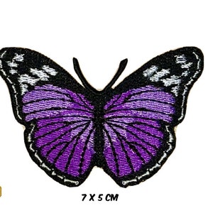 Purple Butterfly Embroidered Iron / Sew On Patch Dress Skirt Jeans Top Bag Badge