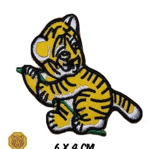 Tiger Cub Patch Iron Sew On Clothes Bag Embroidered Badge Animal Embroidery Applique