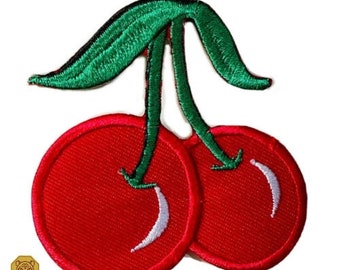 Cherry Rockabilly BRODÉ Fer sur - coudre sur PATCH LARGE Sweet Badge