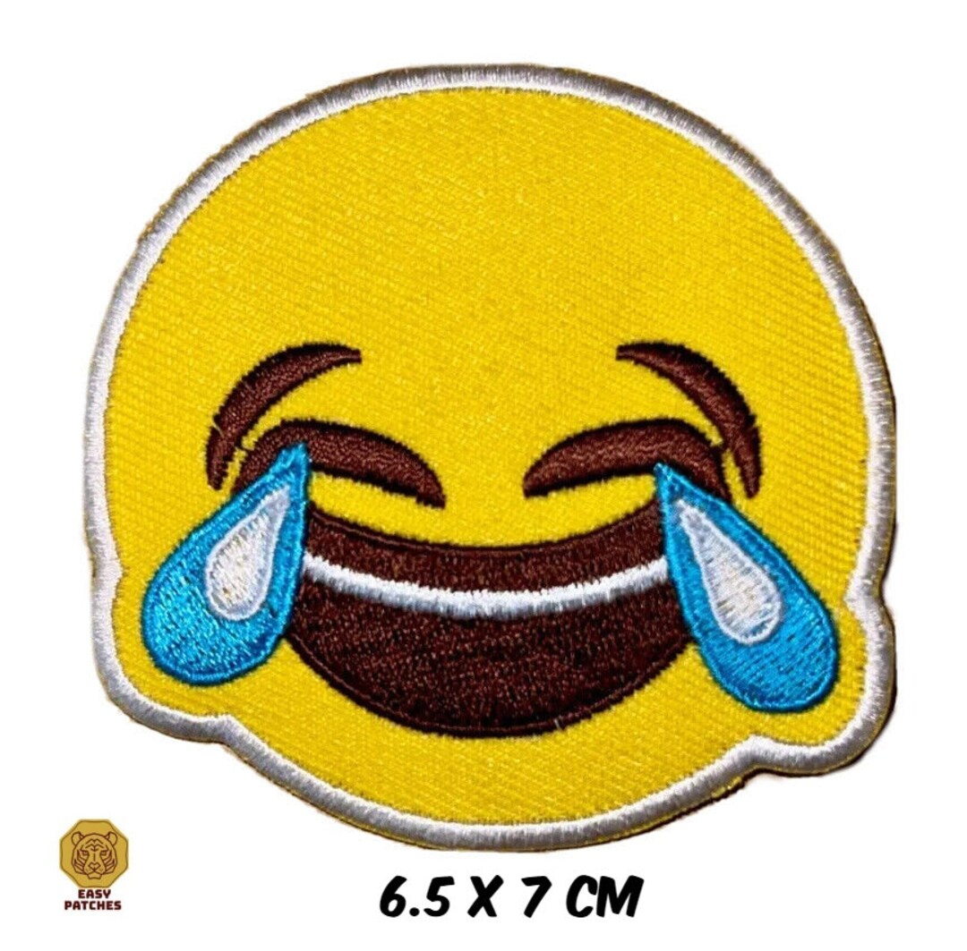 LOL Laugh Out Loud Emoji Smile Yellow Embroidered Iron on Patch