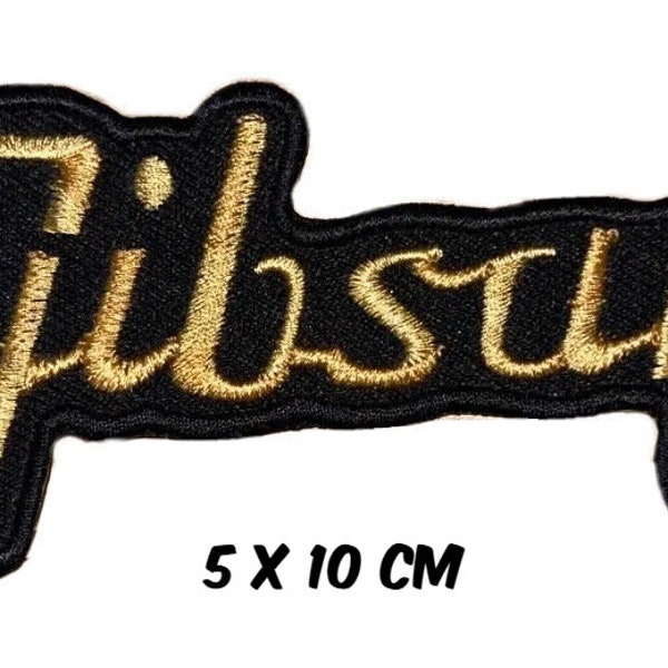 Gibson Guitar Logo Jacket T shirt Sew Iron on Embroidered Patch