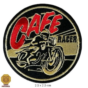 Cafe Racer Motor Bike Embroidered Iron On Sew On Patch Badge For Clothes