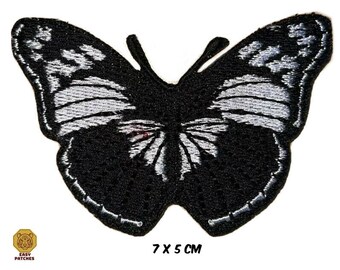 Noir Papillon Fer Brodé / Coudre Sur Patch Applique T Shirt Top Jeans Badge