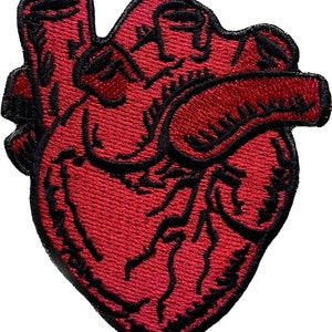Raio-X anatômico Coração humano - GRANDE - NHS - Bordado Ferro em Costurar em PATCH