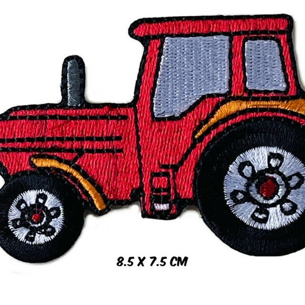 Roter Traktor Aufnäher Aufnäher Bügeleisen Aufnäher T-Shirt Jeans Stickapplique