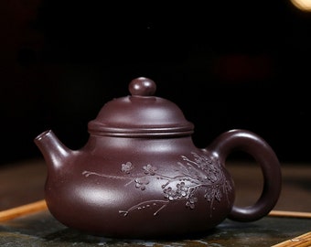 Yixing Purple Clay (Zisha) Teapot [Han Xiang Rong Tian 寒香容天] (Gift Box / Certificate Included) [YIQIN TEA HOUSE]
