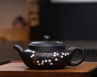 Tetera Yixing Zisha [Plum Blossom Fanggu 梅花仿古] (Caja de regalo/certificado incluido) [CASA DE TÉ YIQIN]