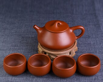 Yixing Purple Clay (Zisha) Teapot [Shi Piao Set 石瓢套装] (Gift Packing / Certificate Included) [YIQIN TEA HOUSE]