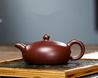 Yixing Purple Clay (Zisha) Teapot [Half Moon Pot 半月壶] (Gift Box / Certificate Included) [YIQIN TEA HOUSE]