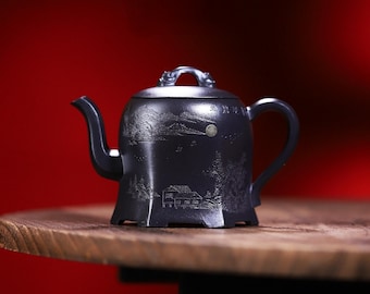 Full Handmade Yixing Purple Clay (Zisha) Teapot [Yu Bi Cheng Shui 玉璧澄水] (Gift Box / Certificate Included) [YIQIN TEA HOUSE]