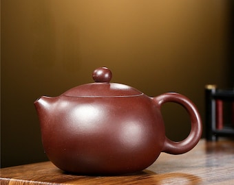Yixing Purple Clay (Zisha) Teapot [Kagai Xishi 卡盖西施] (Gift Box / Certificate Included) [YIQIN TEA HOUSE]