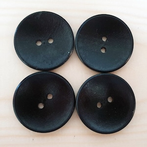 30mm - 5 buttons / BLACK bowl wooden buttons / 2-Hole Wood Button / Sewing / Scrapbooking / Embellishments / Crafts