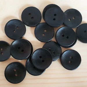 12.5mm, 15mm, 20mm, 25mm - 10 / 20 buttons / BLACK bowl wooden buttons / 2-Hole Wood Button / Sewing / Scrapbooking