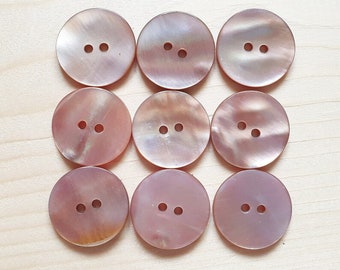 10mm, 11.5mm, 15mm, 18mm, 20mm - 10 buttons / PEARL PINK Seashell Buttons / Mother of Pearl Buttons / 2-Hole Buttons / Sewing