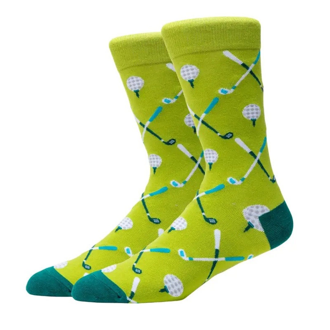 Unisex Golf Socks, Men's Trendy Golf Pattern Crew Socks, Breathable ...