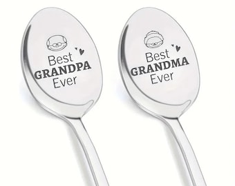 Cuillères gravées, meilleur grand-père de tous les temps, meilleur ensemble de cuillères de grand-mère, cadeau parfait pour grand-parent pour un anniversaire, cadeau pour grand-mère, cadeau pour grand-père