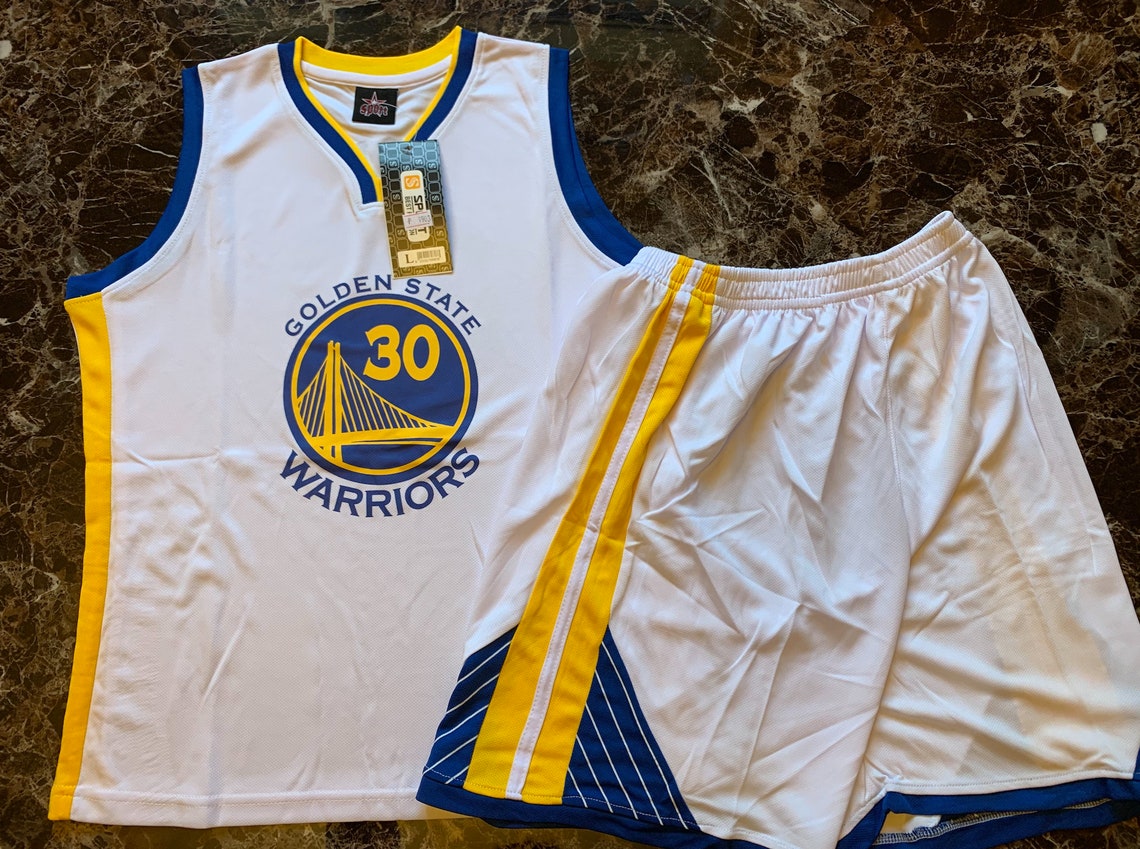 Warriors Steph Curry Youth Basketball Jersey And Shorts Set S Etsy