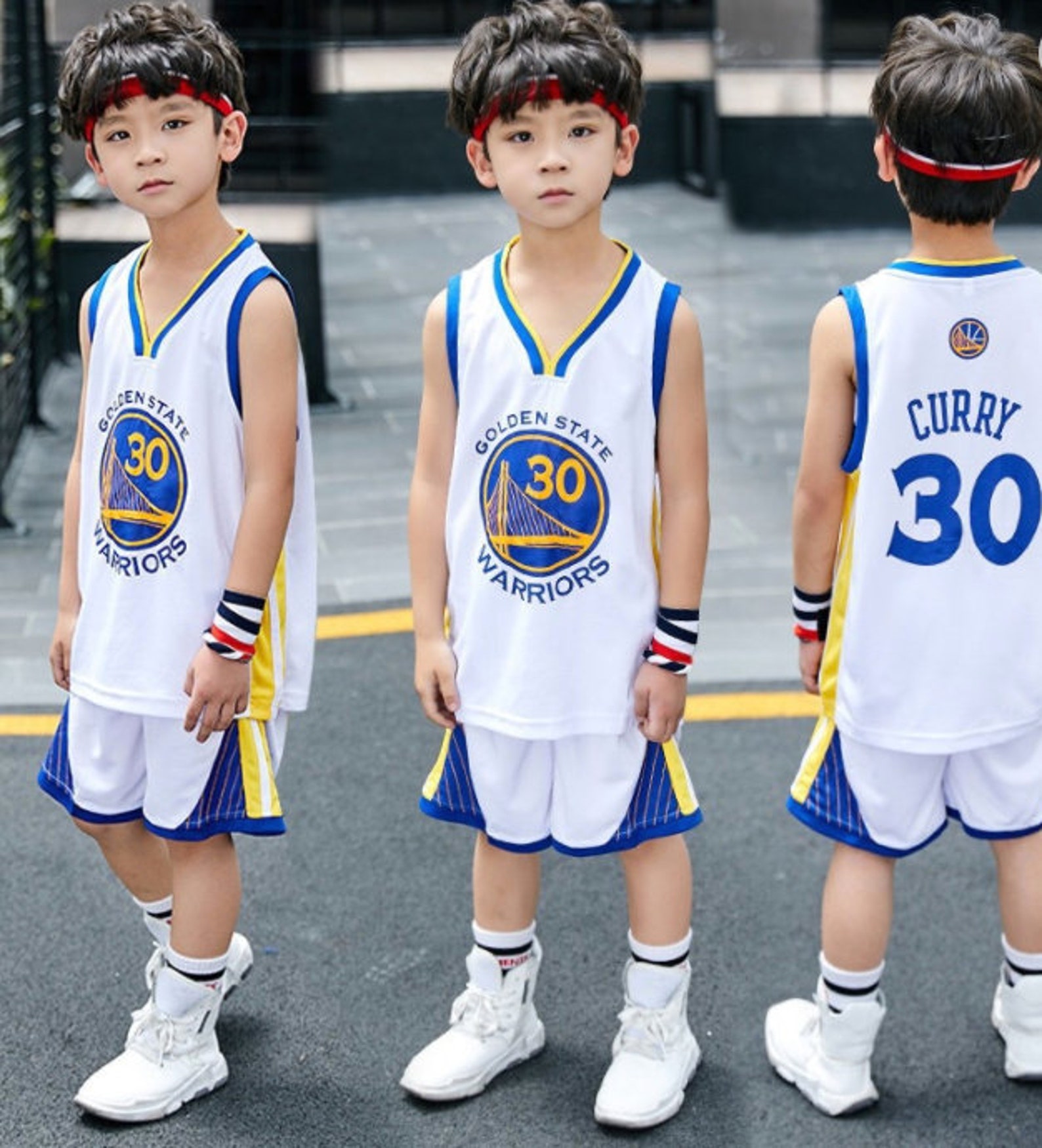 Warriors Steph Curry Youth Basketball Jersey And Shorts Set S Etsy
