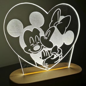 Mickey Mouse and Minnie Mouse LED lamp ideal as a night light