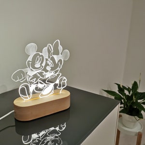 Mickey Mouse and Minnie Mouse LED lamp ideal as a night light