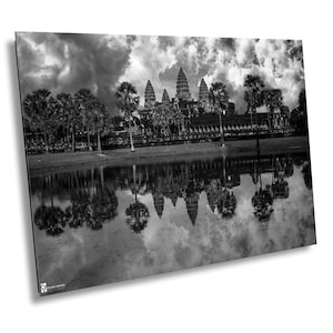 Angkor Wat Tempel Kambodscha, Schwarzweiß Fotografie, Leinwand Druck, Fine Art Fotografie, große Wandkunst, Reisefotografie, Bayon Style Home Decor