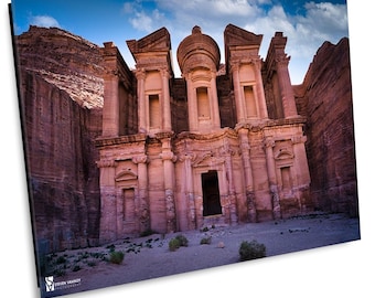 Fotografía de Jordania, Monasterio de Petra, Impresión en lienzo de Jordania, Petra Jordania, Fotografía de viajes, Arte mural, Fotografía de Petra, Decoración del hogar
