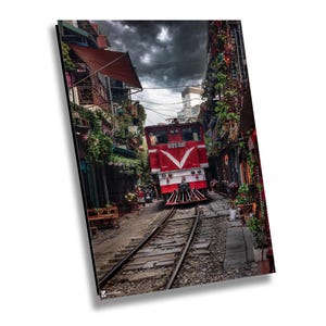 Train Street Hanoi, Vietnam, Canvas Print, Vietnam Fine Art Photography, Large Wall Art, Travel Photography, Vietnam Home Decor, Train Photo