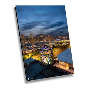 Tom Fruin Watertower en Downtown Manhattan, NYC canvas print, NYC Cityscape, New York City fotografie, New York City Wall Art, Decor van het huis