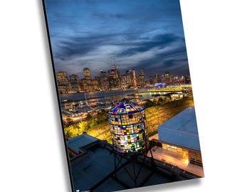 Tom Fruin Watertower and Downtown Manhattan, NYC Canvas Print, NYC Cityscape, New York City Photography, New York City Wall Art, Home Decor