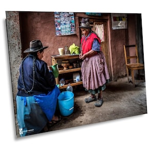 Peru Photography, Two Inca women in Sacred Valley Machu Picchu, , , Peru Fine Art, Peru photo, Travel photography, Peru Canvas Print