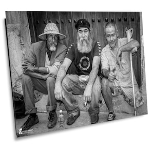 Cuban Photos, War Veterans that fought in Angola,  Black and White Photo,  Canvas Print