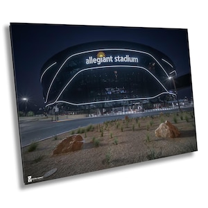 Allegiant Stadium at Night, Las Vegas Raiders, Man Cave Photo, Las Vegas Photo, Allegiant Stadium Football,Game Room Photo, Raiders Football