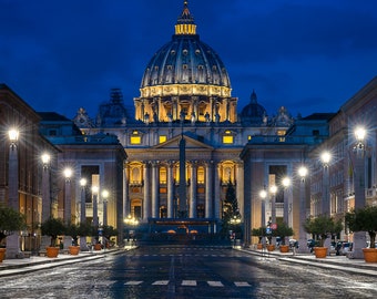 Dawn at Vatican City, Italy Photograph, Italy Canvas Print, Italy Home Decor, Italy Photography Wall Art, Italy Wall Decor, Vatican Photo