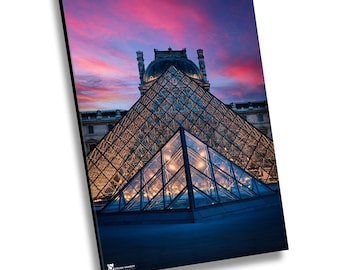 Louvre Sunset Canvas Print, Paris Photography Wall Art