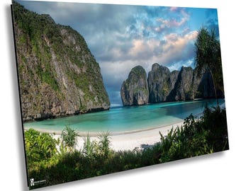 Maya Bay Wall Art: Thailand Beach Photo on Canvas