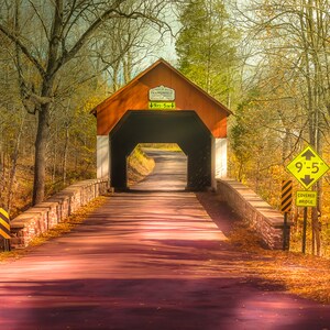 The Frankenfeld Covered Bridge Bucks County, P.A.,Landscape Photography, Nature Wall Art, Covered Bridge, Fine Art, Canvas Print