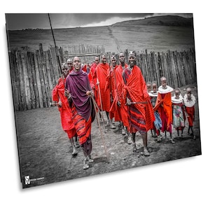 Maasai Tribe Canvas Print, Serengeti National Park, African Wall Art